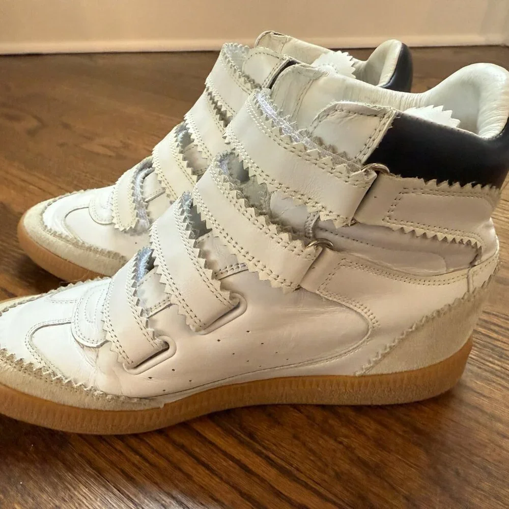Isabel Marant White Wedge Sneakers Size EU 39 - Picture 7 of 11
